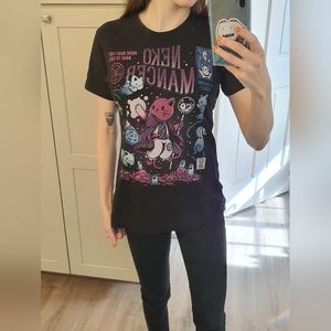 Neko mancer dnd Halloween kitty shirt, size Women's medium preshrunk 100%